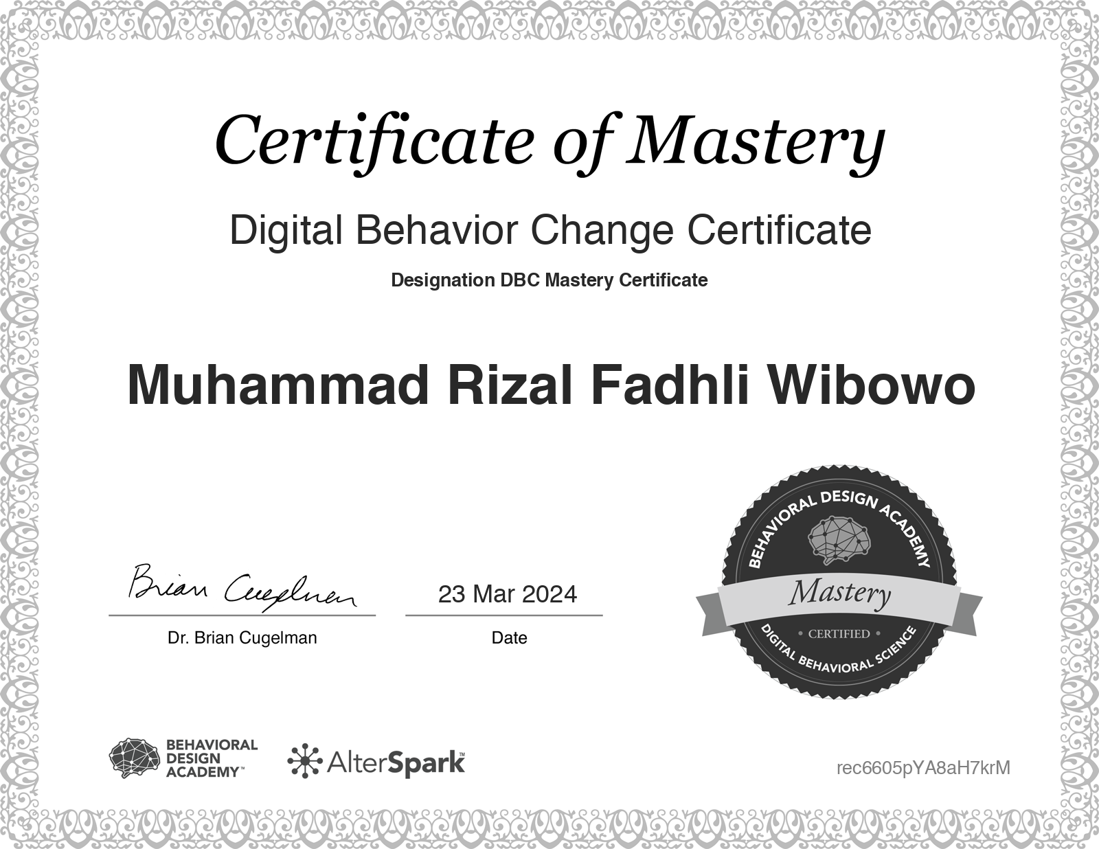 Digital Behavior Change Certificate